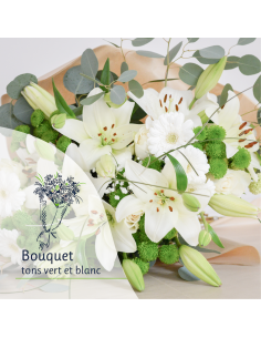 Bouquet Surprise - Tons blancs et vert