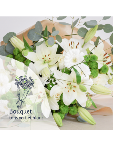 Bouquet Surprise - Tons blancs et vert
