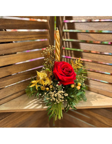 un centre de table rond en sapin