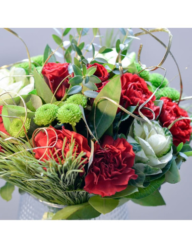 un bouquet rouge et or