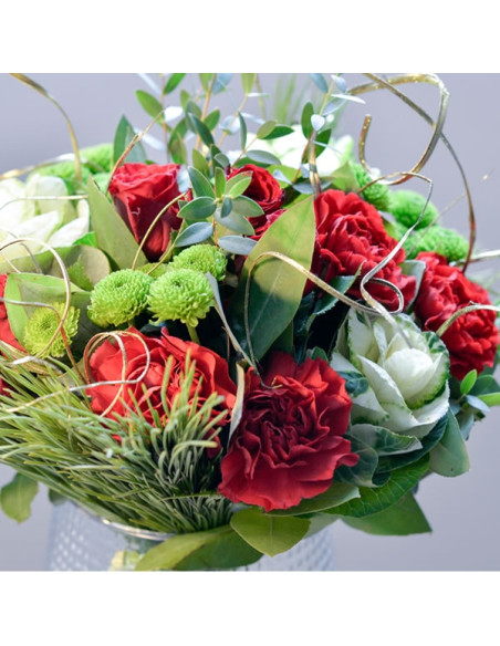 un bouquet rouge et or