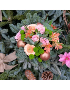 Un bouquet rose et cuivre